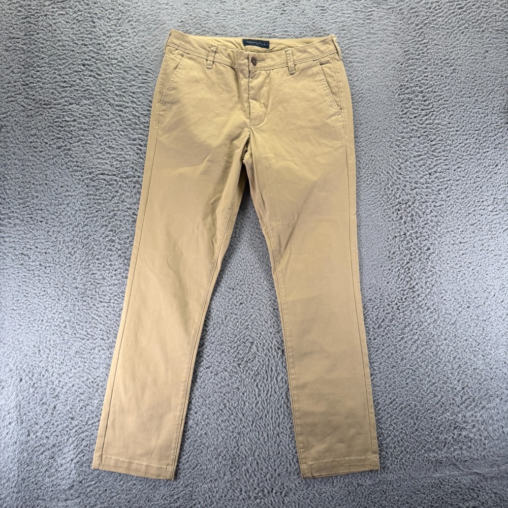 Aeropostale Pant Mens 30x30 Beige Cotton Chino Skinny Leg Business Career Preppy